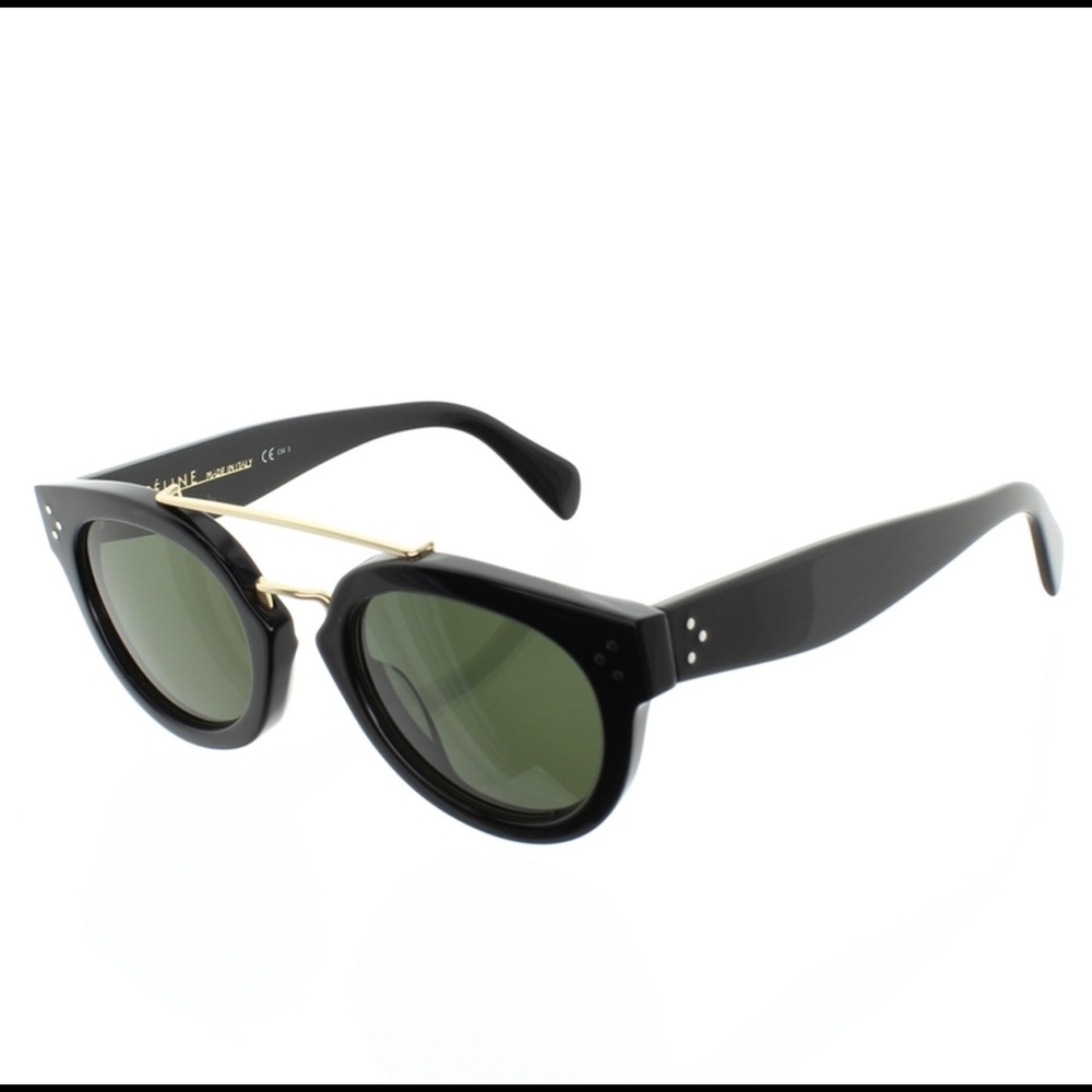 Celine Double Bridge Black Ladies Sunglasses